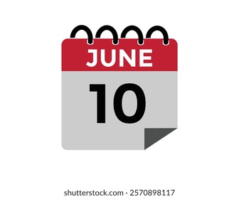 June 10 - Daily Calendar Icon with day of month
