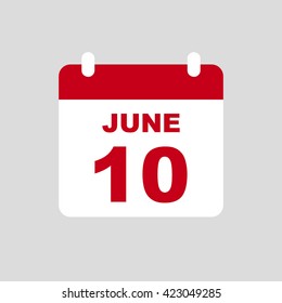 JUNE 10,calendar icon.