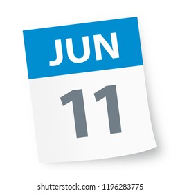 June 11 - Calendar Icon - Vector Illustration