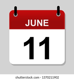 June 11 , calendar icon vector illustration