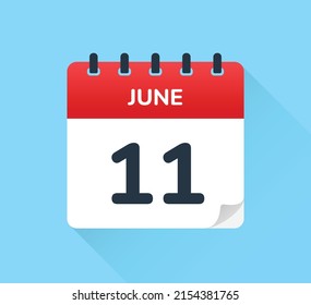 June 11 - Calendar icon. Vector illustration