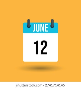 June 12 calendar page date number 12