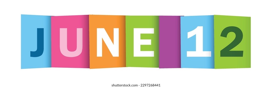 JUNE 12 colorful vector typography banner