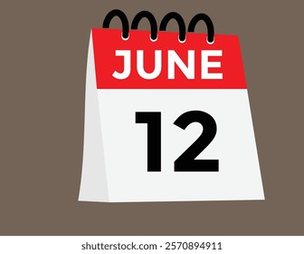 June 12 - Daily Calendar Icon with day of month
