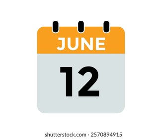 June 12 - Daily Calendar Icon with day of month

