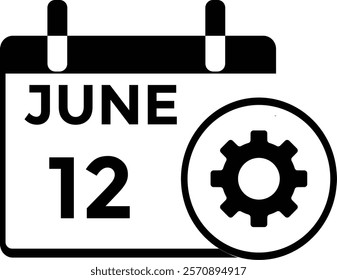 June 12 - Daily Calendar Icon with day of month
