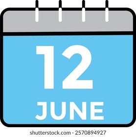 June 12 - Daily Calendar Icon with day of month
