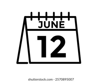 June 12 - Daily Calendar Icon with day of month
