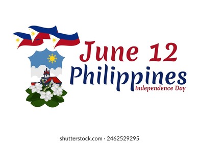 June 12, Independence Day. National day of Philippines Vector illustration. Suitable for greeting card, poster and banner.