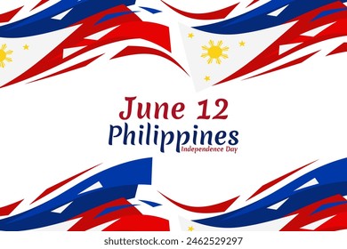 June 12, Independence Day. National day of Philippines Vector illustration. Suitable for greeting card, poster and banner.