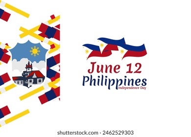 June 12, Independence Day. National day of Philippines Vector illustration. Suitable for greeting card, poster and banner.