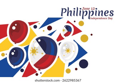 June 12, Independence Day. National day of Philippines Vector illustration. Suitable for greeting card, poster and banner.