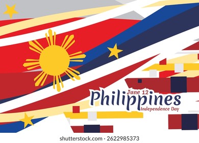 June 12, Independence Day. National day of Philippines Vector illustration. Suitable for greeting card, poster and banner.