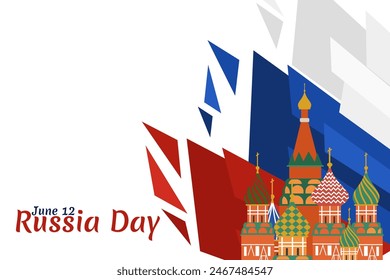 June 12, Russian Day. Happy Russian Day vector illustration. Suitable for greeting card, poster and banner