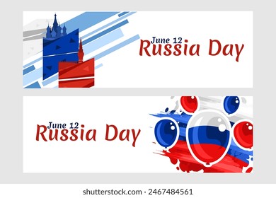 June 12, Russian Day. Happy Russian Day vector illustration. Suitable for greeting card, poster and banner