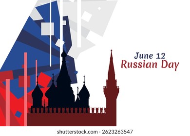 June 12, Russian Day. Happy Russian Day vector illustration. Suitable for greeting card, poster and banner