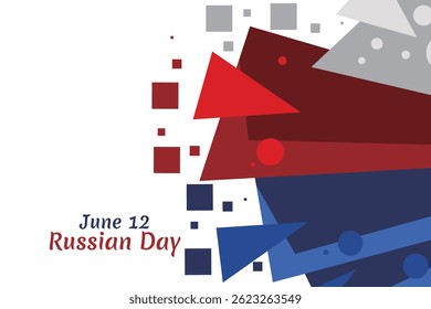 June 12, Russian Day. Happy Russian Day vector illustration. Suitable for greeting card, poster and banner