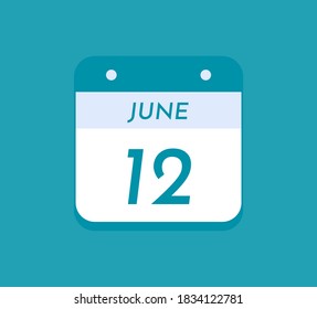 June 12 Single Day Calendar, 12 June