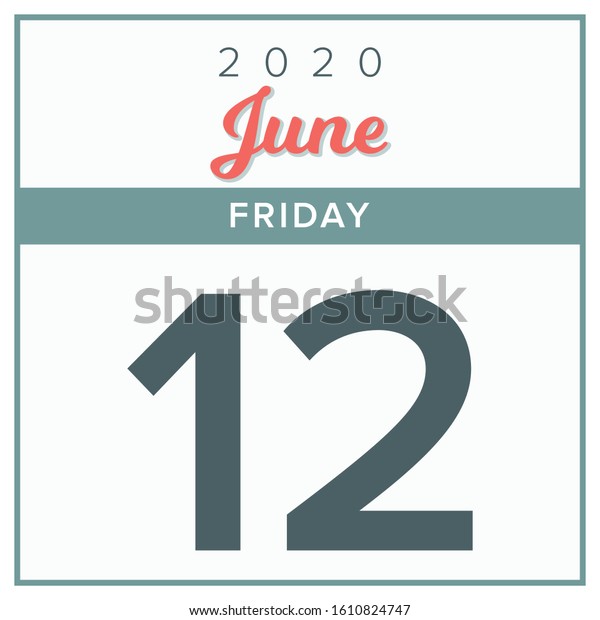 June 12th Calendar Day Icon Stock Vector Royalty Free