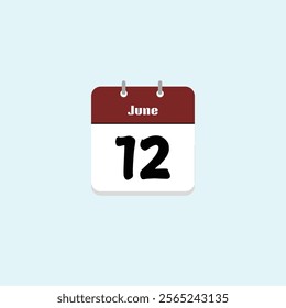 June 12th: Calendar Date Illustration