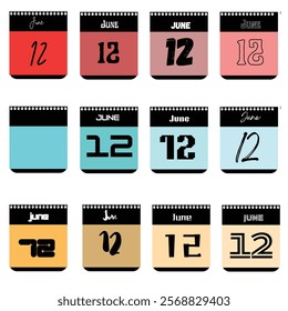 June 12th Calendar Designs: Twelve Variations