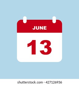 June 13 Calendar Icon Stock Vector (Royalty Free) 427126936 | Shutterstock