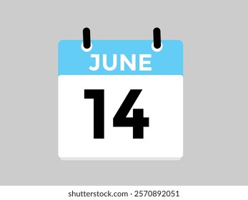 June 14 - Daily Calendar Icon with day of month
