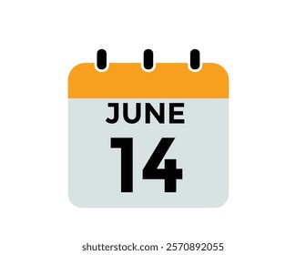 June 14 - Daily Calendar Icon with day of month
