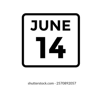 June 14 - Daily Calendar Icon with day of month
