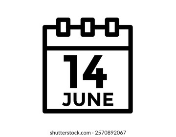 June 14 - Daily Calendar Icon with day of month
