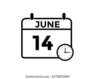 June 14 - Daily Calendar Icon with day of month
