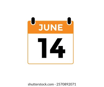 June 14 - Daily Calendar Icon with day of month
