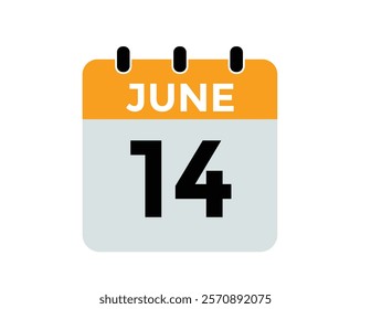 June 14 - Daily Calendar Icon with day of month
