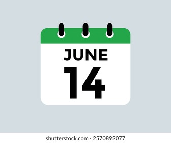 June 14 - Daily Calendar Icon with day of month
