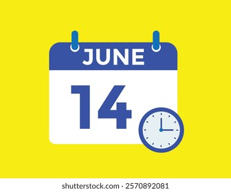 June 14 - Daily Calendar Icon with day of month
