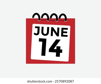 June 14 - Daily Calendar Icon with day of month
