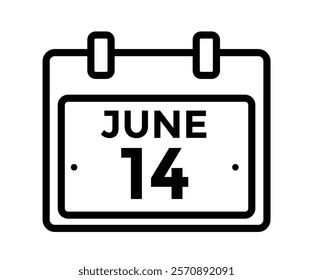 June 14 - Daily Calendar Icon with day of month
