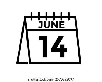 June 14 - Daily Calendar Icon with day of month
