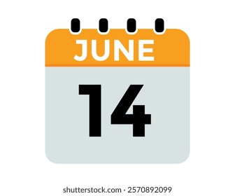 June 14 - Daily Calendar Icon with day of month
