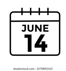 June 14 - Daily Calendar Icon with day of month
