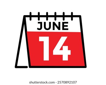 June 14 - Daily Calendar Icon with day of month
