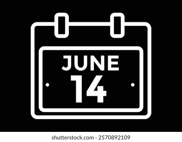 June 14 - Daily Calendar Icon with day of month
