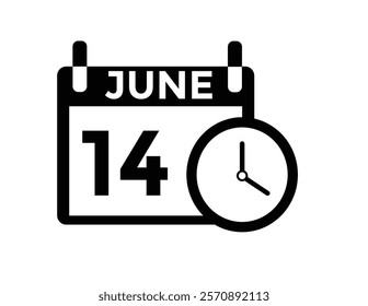 June 14 - Daily Calendar Icon with day of month
