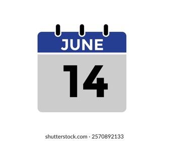 June 14 - Daily Calendar Icon with day of month
