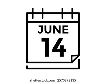 June 14 - Daily Calendar Icon with day of month
