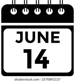 June 14 - Daily Calendar Icon with day of month
