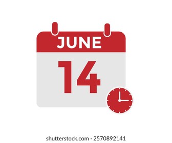 June 14 - Daily Calendar Icon with day of month
