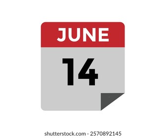 June 14 - Daily Calendar Icon with day of month
