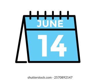 June 14 - Daily Calendar Icon with day of month
