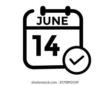 June 14 - Daily Calendar Icon with day of month
